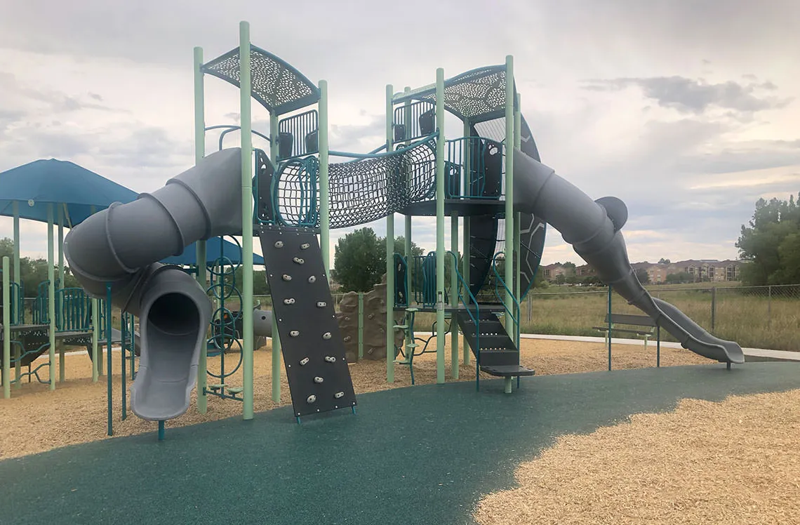 Rope tunnel playground at Greeley West